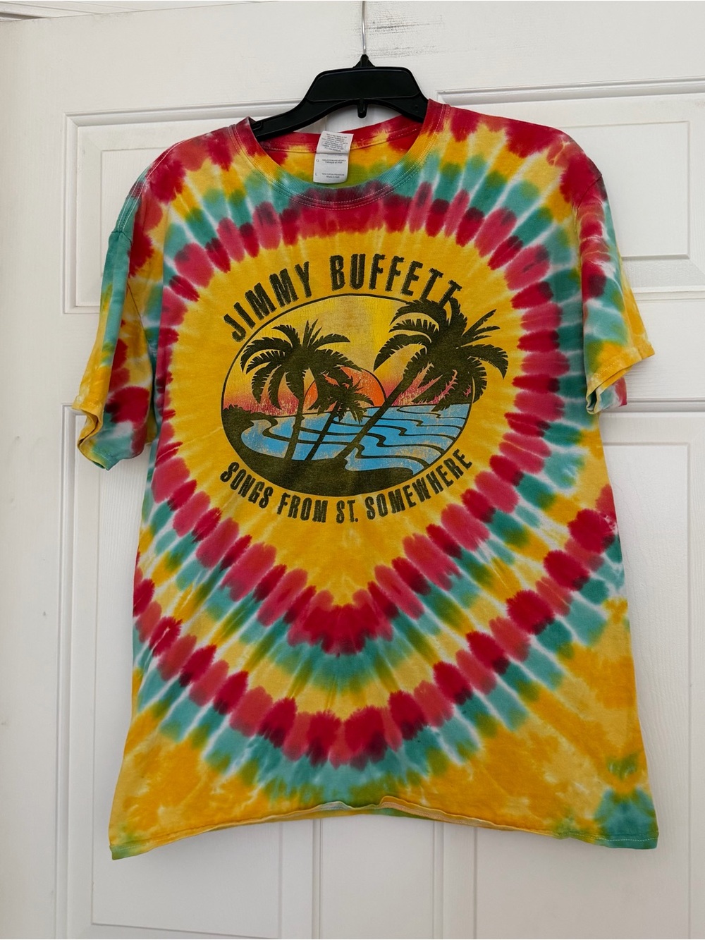 Jimmy Buffett Tie Dye T-Shirt Short Sleeve Songs From St. Somewhere Tour 2013 L